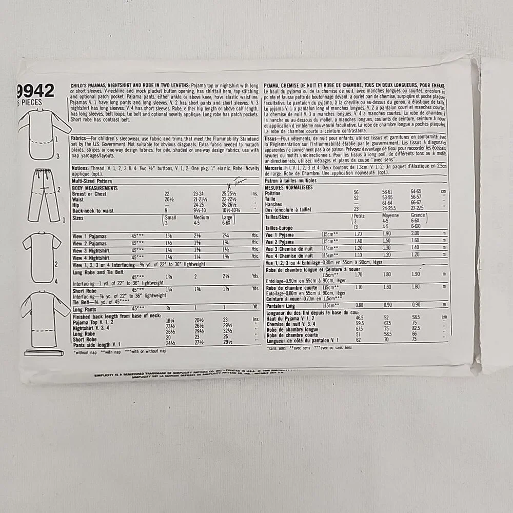 Sewing Pattern 6 SIMPLICITY (5998, 7071, 9942, 6427, 8387, 6278) 1 McCall's 3479